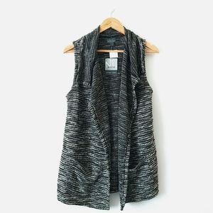 Nomadic Traders Gray Sleeveless Open Front Cardigan Sweater Sz L